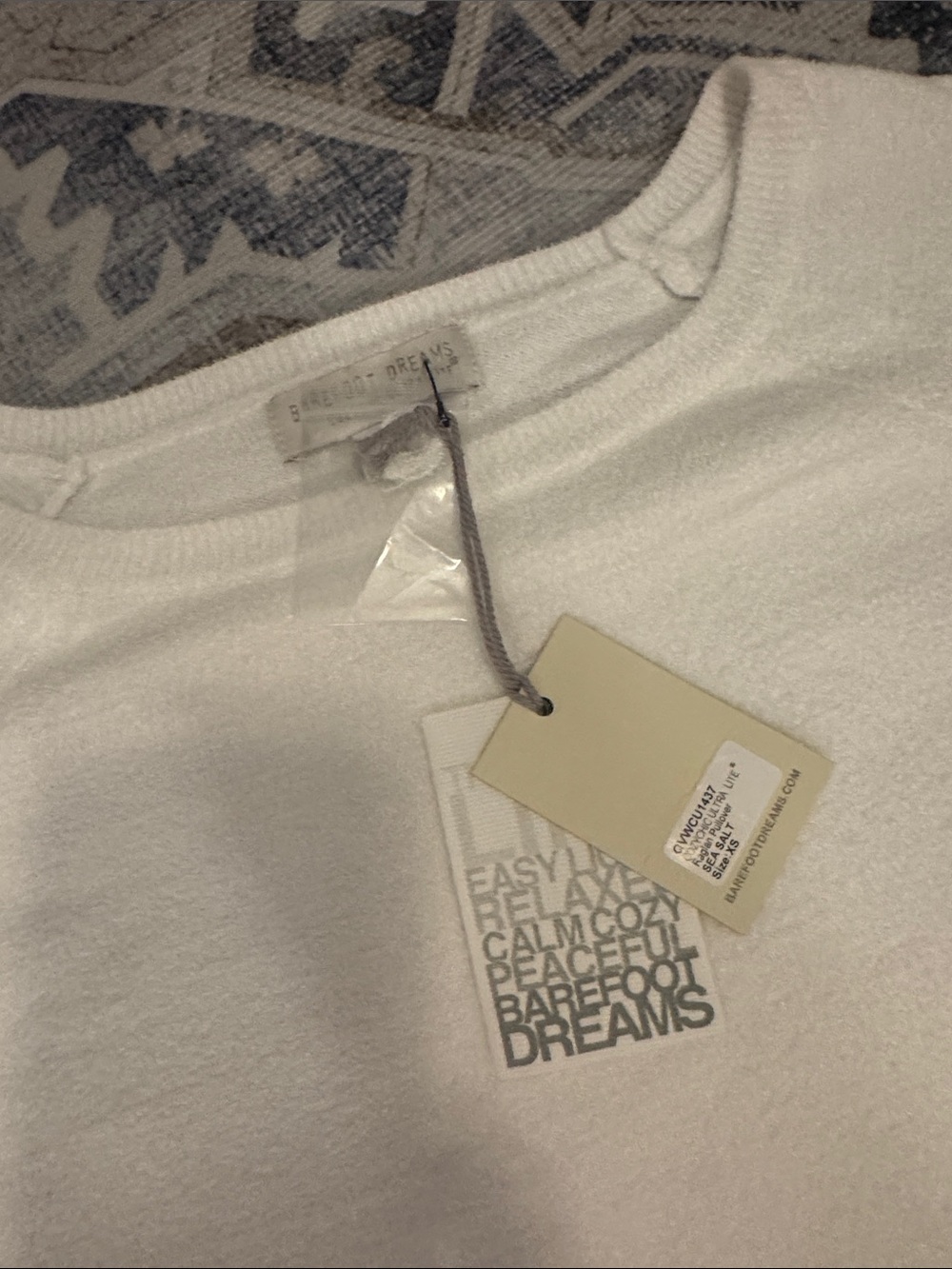 NWT Barefoot Dreams CozyChic Lite White Pullover Tunic Sweater XS - Picture 2 of 3